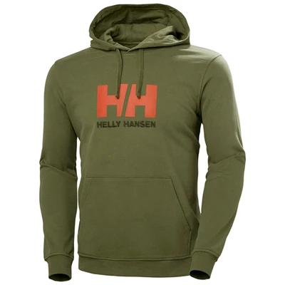 Helly Hansen Hh Logo Hætte Sweatshirts Herre Grøn | 89364JRKZ