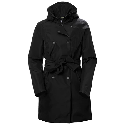 Helly Hansen W Drammen Trench Regnjakker Dame Sort | 39865PZLO