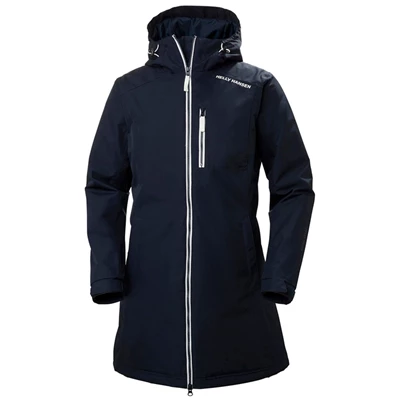 Helly Hansen W Long Belfast Vinter Parka Jakker Dame Mørkeblå | 71402DWLC