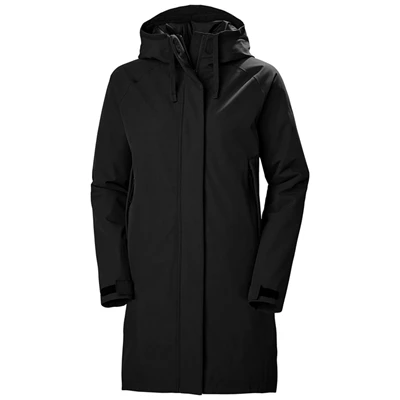 Helly Hansen W Mono Materialer Insulated Regnfrakker Dame Sort | 01563IQAC