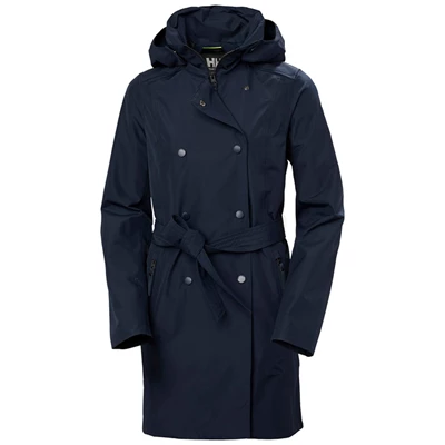 Helly Hansen W Welsey Ii Trench Casual Jakker Dame Mørkeblå | 56081DEAF