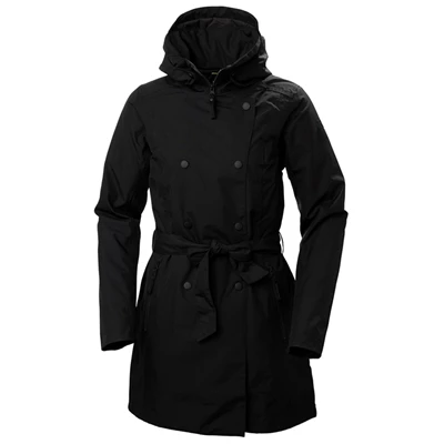 Helly Hansen W Welsey Ii Trench Insulated Regnjakker Dame Sort | 97426HYWU